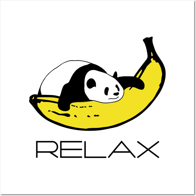 Panda is relaxing on Banana Wall Art by flyinghigh5